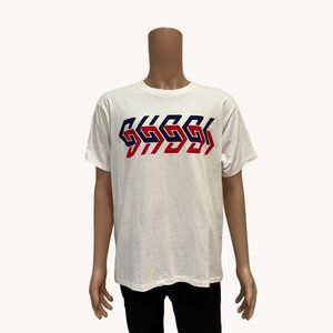 COTTON JERSEY T-SHIRT WITH GUCCI MIRROR PRINT